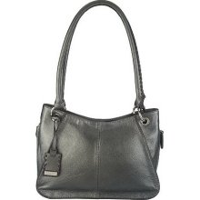 Tignanello Pebble Leather Medium Tote with Whipstitching - Zinc - One Size