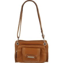 Tignanello Pebble Leather Zip Top Crossbody Bag - Cognac - One Size