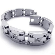 Titanium 316l Steel Class A Crystal Bracelet Jewelry For Men's Fashion
