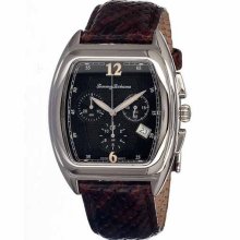 Tommy Bahama Mens Silver Palms Chronograph Black Dial Brown TB1207