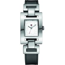 Tommy Hilfiger Women's Stainless Steel Case Black Leather Watch 1781067