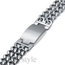 Top Quality T&t 24mm Stainless Steel Curb Chain Id Bracelet (bbr164)