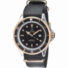 Toy Unisex Black Dial Nylon Band Analog Quartz Watch