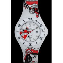 Toywatch Jyt01wh Jelly Tattoo Pin-up In Love Watch Interchangeable Silicone Band