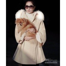 Trench Coat Winter Coat Women's Real Fox Fur Collar White Coat Outer