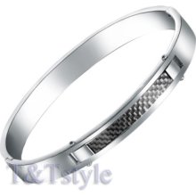 Trendy T&t 316l Stainless Steel Oval Full Bangle (bs25)