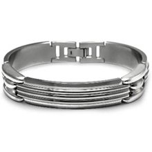 Trio by Edward Mirell Men's Titanium and Sterling Silver Bracelet
