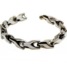 Tungsten Carbide Wrench Chain Link Men's Bracelet, 8mm Wide