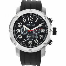 TW Steel Men's TW121 Grandeur Tech Black Silicon Strap Watch