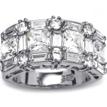 Ultimate CZ Cubic Zirconia Platinum Over Sterling Silver Ring