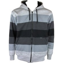Univibe Mens Striped Zip Up Hooded Fleece Lined Jacket ...