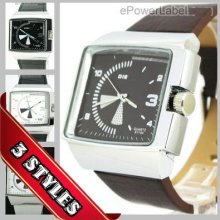 Up19 Oversized Thick Punk Watch Case Fashion Design Black/brown Leather Cuff