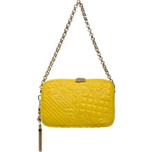 Versace 'Vanitas' Embroidered Yellow Leather Shoulder Bag (Versace Vanitas Embroidered Shoulder Bag)