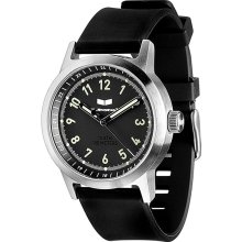 Vestal Alpha Bravo Rubber Watch - Black / Silver / Black