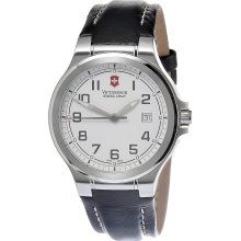 Victorinox Swiss Army Peak II White Dial Leather Band Men's Watch 241266.CB