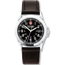Victorinox Swiss Army Watch, Mens Black Leather Strap 24653