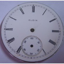 Vintage Elgin Pocket Watch Movement & Enamel Dial