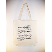 Vintage Fancy Scissors Shears Illustration Canvas Tote-- other bag sizes available