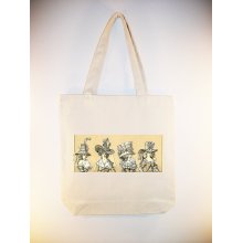 Vintage Ladies in Hats illustration on 15x15 Canvas Tote -- other bag sizes available