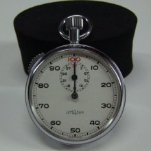 Vintage Lemania White Dial Sub Second Wheel Stopwatch/pocketwatch