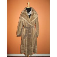 Vintage Rosewin Womens Size S Faux Mink & Real Suede Fur Coat Tissavel France