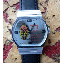 Vintage Russia Soviet Union mechanical mens watch Pobeda anniversary edition/70 years of Soviet fire brigade