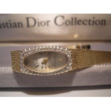 Vintage SOLID 14K Bulova 1cttw Diamond Watch Christian Dior 29.2g FREE USA S/H