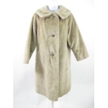 Vntg Cohen's Fashion Shop Beige Faux Fur Buttoned Coat