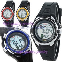 Waterproof Lcd Digital Alarm Boy/kids/girl/student/lady Sports Wrist Watch