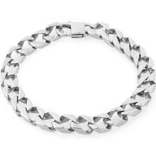 West Coast Jewelry Stainless Steel Square Link Bracelet (Stainless steel)