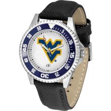 West Virginia Mountaineers WVU Mens Leather Wrist Watch