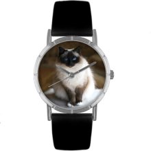 Whimsical watches wr0120027 birman cat black leather and si - One Size