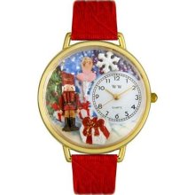Whimsical Women's Christmas Nutcracker Theme Red Leather Strap Wa ...