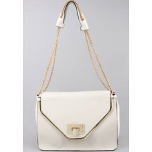 White Leather Handbag Chain Leather Shoulder Bag