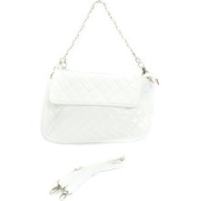 White Maya Small Quilted Chain Strap Purse Handbag Bag