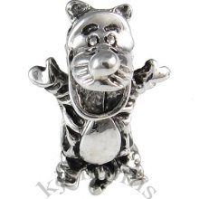 Wholesale 10pcs Tigger Tiger Silver European Bracelet Spacer Charm Beads W640