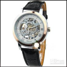 Wholesale - 2012 Winner Manual Self-winding Mechanical Leather Men W