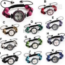 Wholesale - Lady's Bracelet Watch Pave Crystal Disco Balls Disco Bea