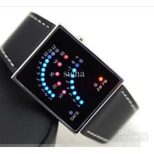 Wholesale - Men's Fashion Watch Leather Band Blue&red 29 Light L