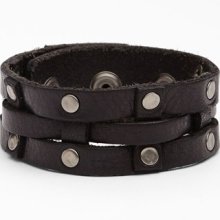 Will Leather Goods Leather Cuff Bracelet Black