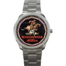 Winchester Firearm Custom Sport Metal Watch Rare Design