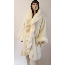 Winter White Designer Terry Lewis Luxuries Shawl Collar Faux Fur Size Large