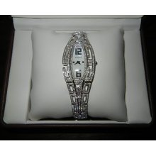 Wittnauer Ladies Women's Quartz Watch 10l020 Swarovski Crystals Stainless Steel