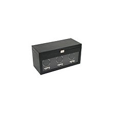Wolf Designs Heritage Triple Winder w-Storage 3-Watch Winder - Black 4543027 Sale