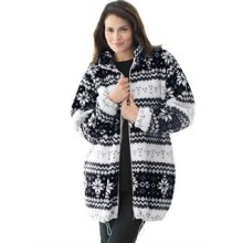 Woman Within Plus Size Jacket in printed pile (BLACK WHITE PRINT