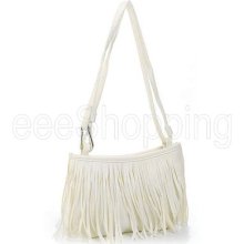 Women Fashion Faux Fur Fringe Tassel Shoulder Bag Handbag Hobo Satchel Bag Small