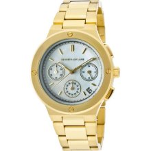 Women's Chronograph White MOP Dial Goldtone IP Stainless Steel ...