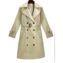 Women's Fashion Double-breasted Trench Coat To Match Belt Slim Coat