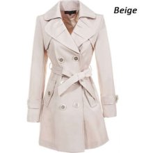 Women's Fashion Luxury Spring Fall Long Trench Coat Jacket Outwear Slim Fit Hot