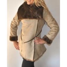 Womens Jennifer Lopez Faux Suede Faux Shearling Faux Fur Coat